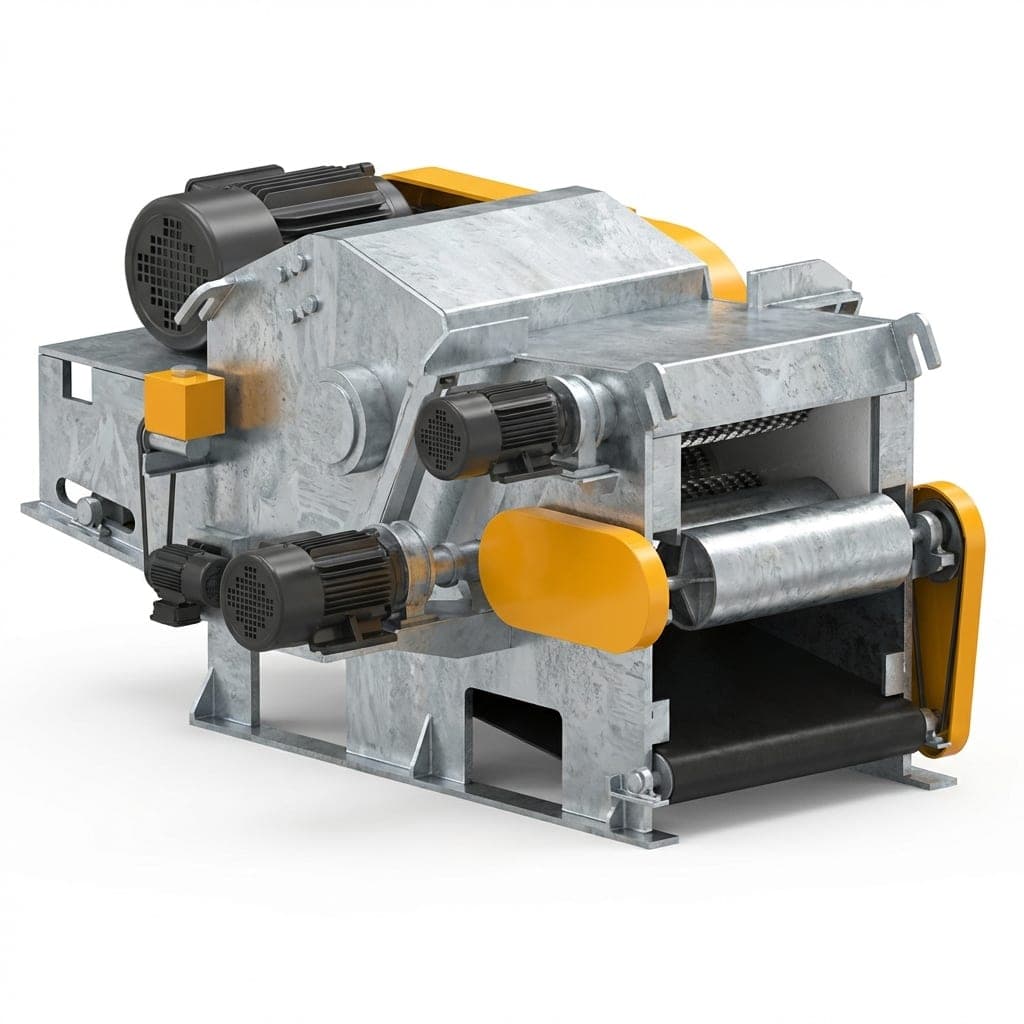 FS545 — copeaux de bois en sortie de broyeur à tambour