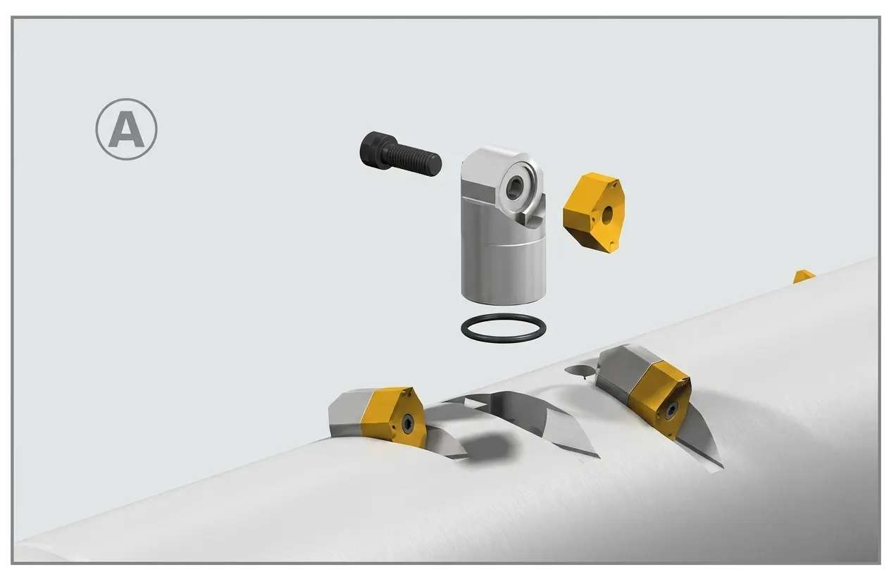 Access to cutting blades for quick maintenance