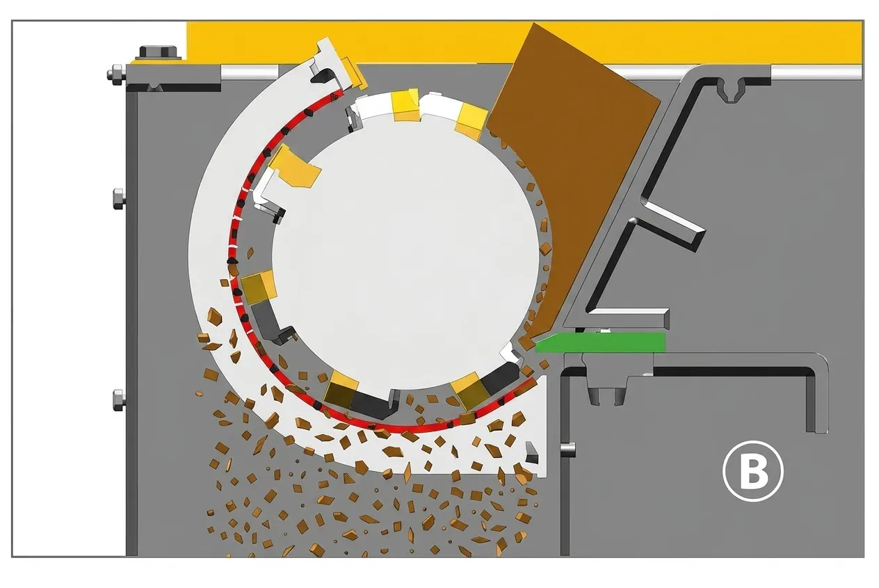 BPXR interchangeable screen shredding system