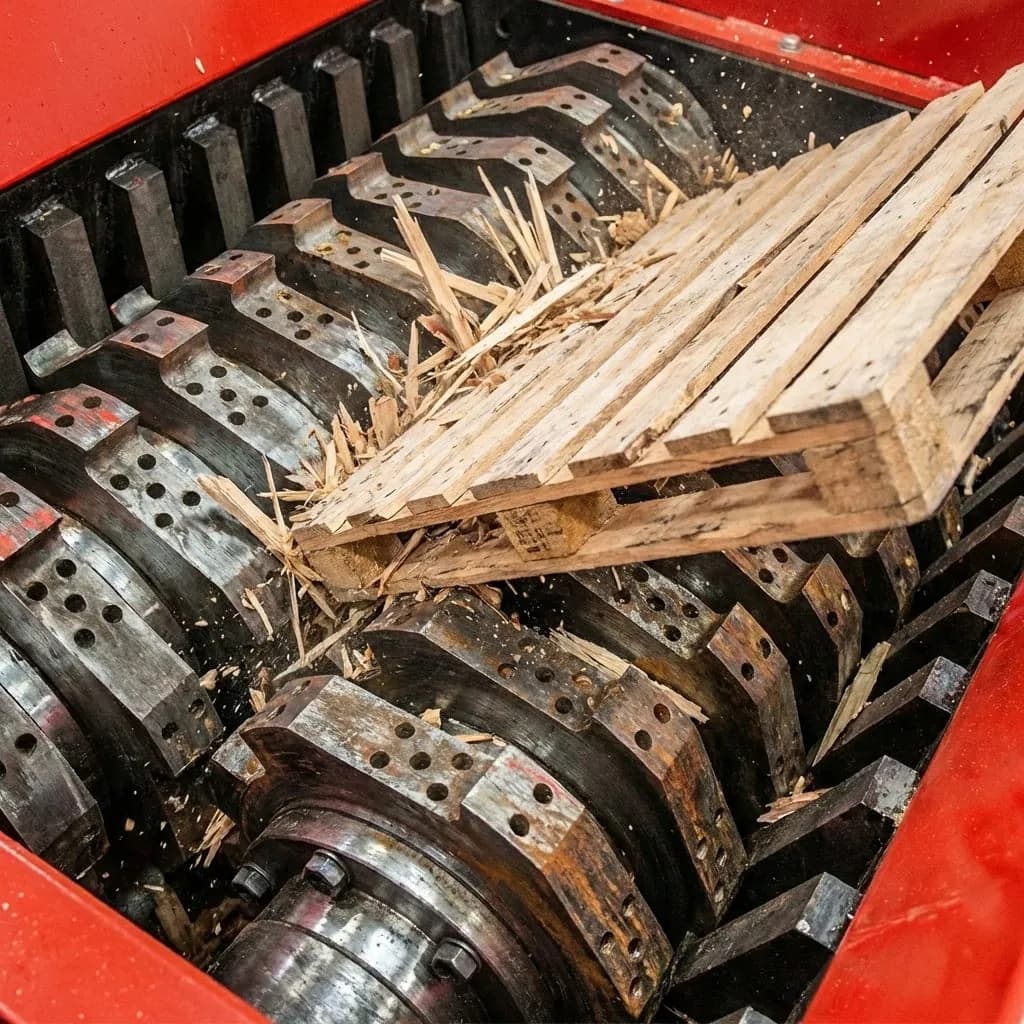 Broyeur de palettes double arbre