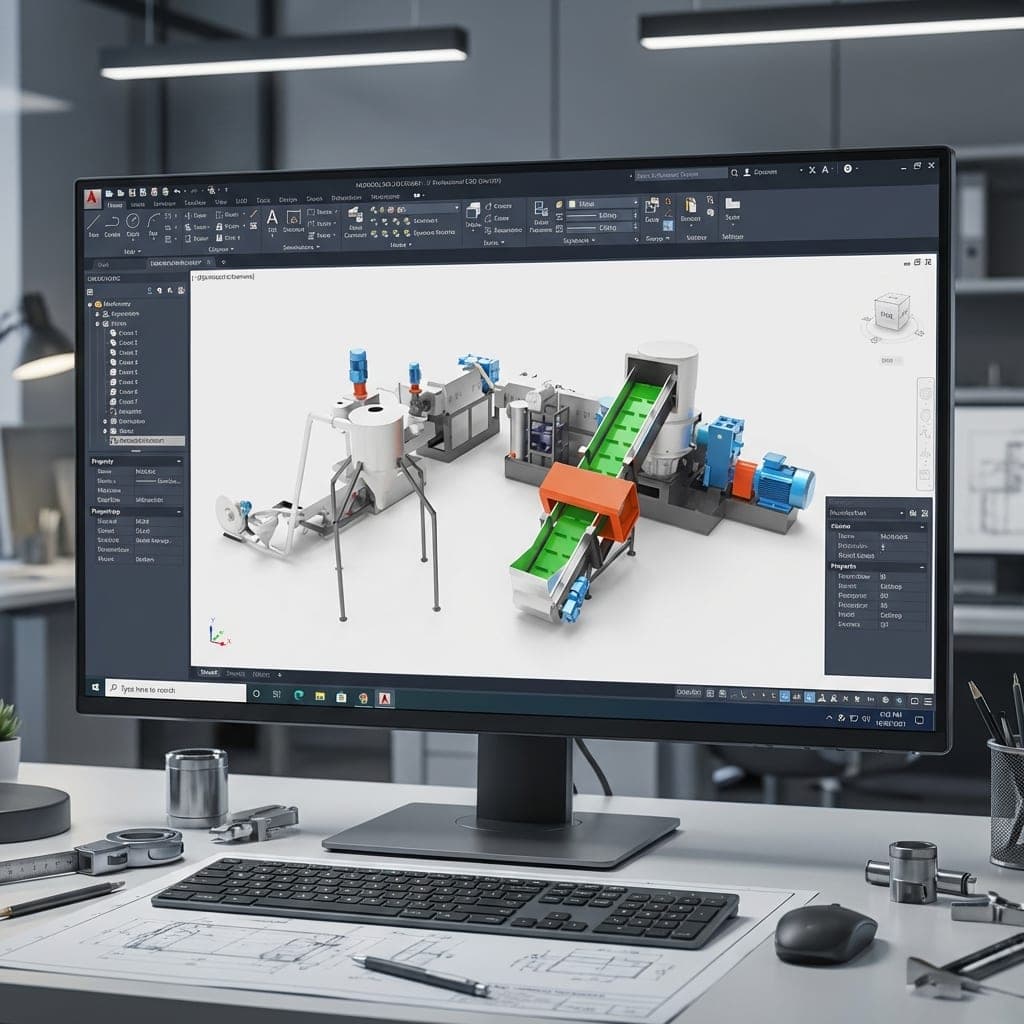 Ligne de recyclage de plastiques industrielle